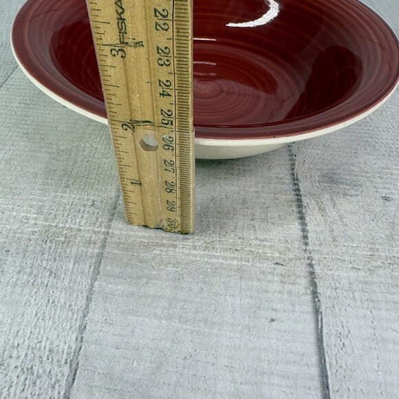 Dover & York RINGS SWIRL Circles Rust Red Stoneware Cereal Soup Bowls Set of 4 - Picture 12 of 16
